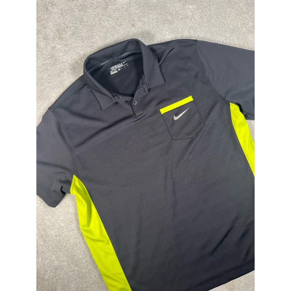 NikeGolf  Polo Shirt XL Black‎ Yellow Tour Performance Lightweight Golf Men